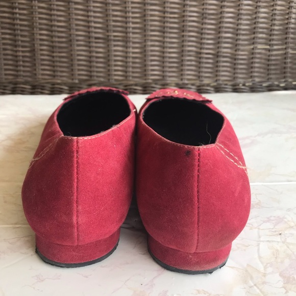 Red Women's Flats - Picture 4 of 8